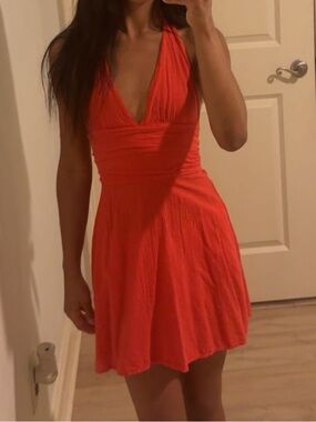 Cache Coral Halter Mini Dress